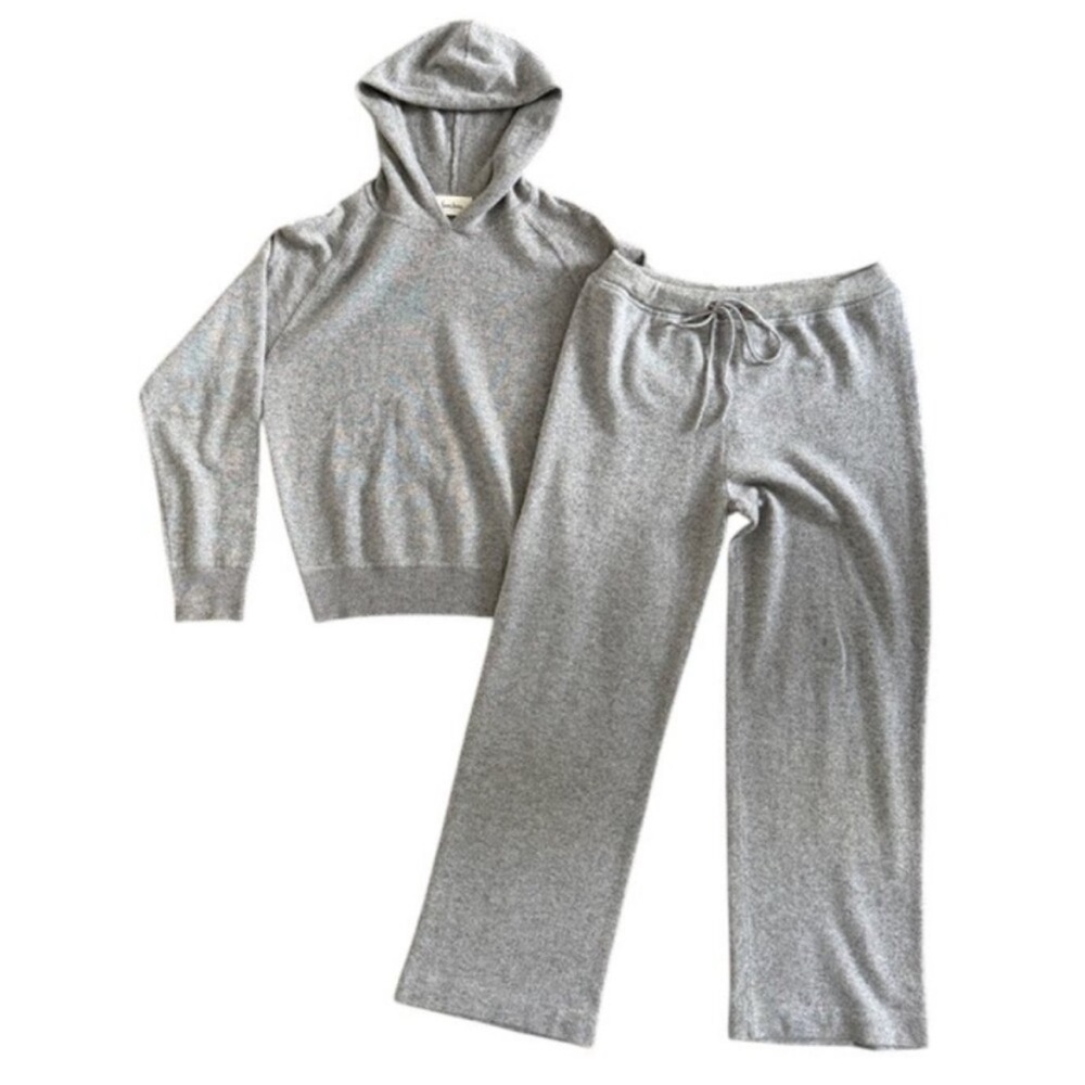 NEIMAN MARCUS 2 Pc Heather Gray Cashmere Lounge PJ Set Medium
